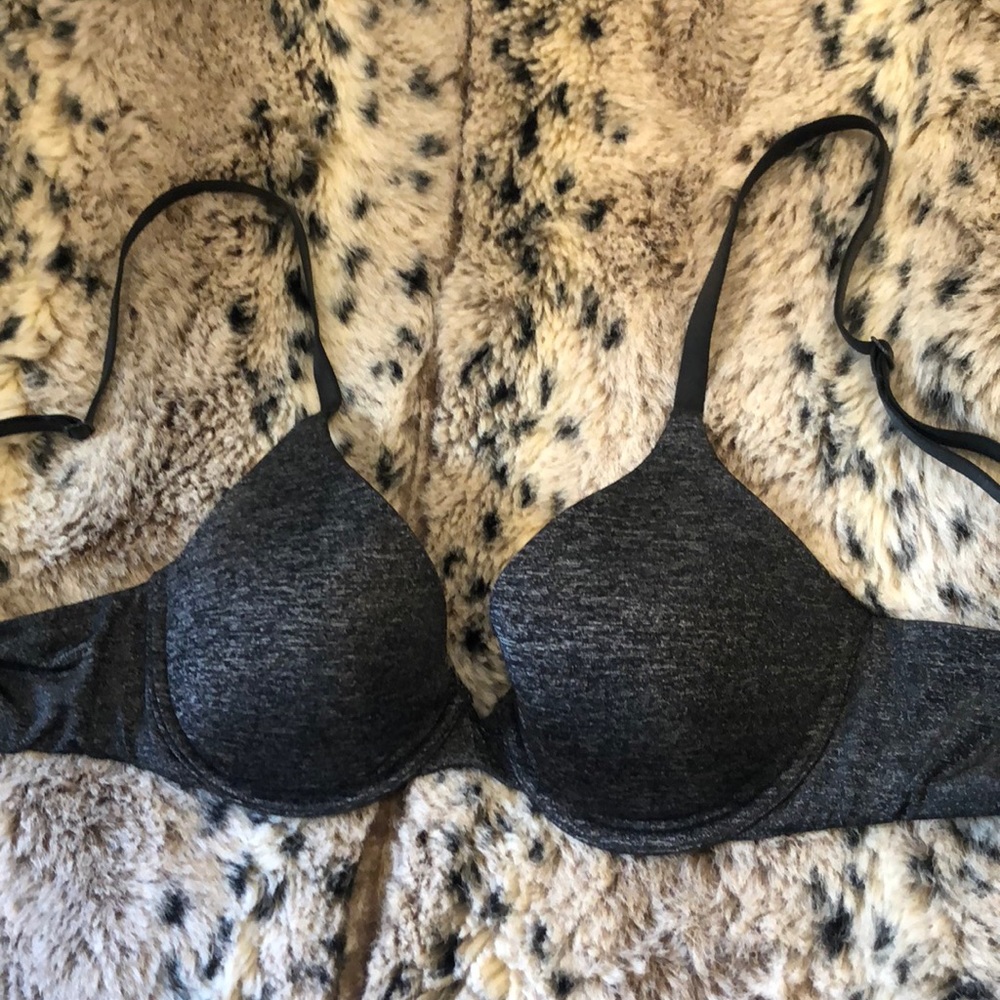 Gray and Black VS Uplift Semi Demi Bra